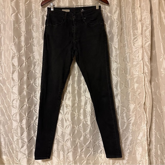 AG The Farrah High Rise Skinny Jeans Distressed Black Gray - Picture 2 of 13